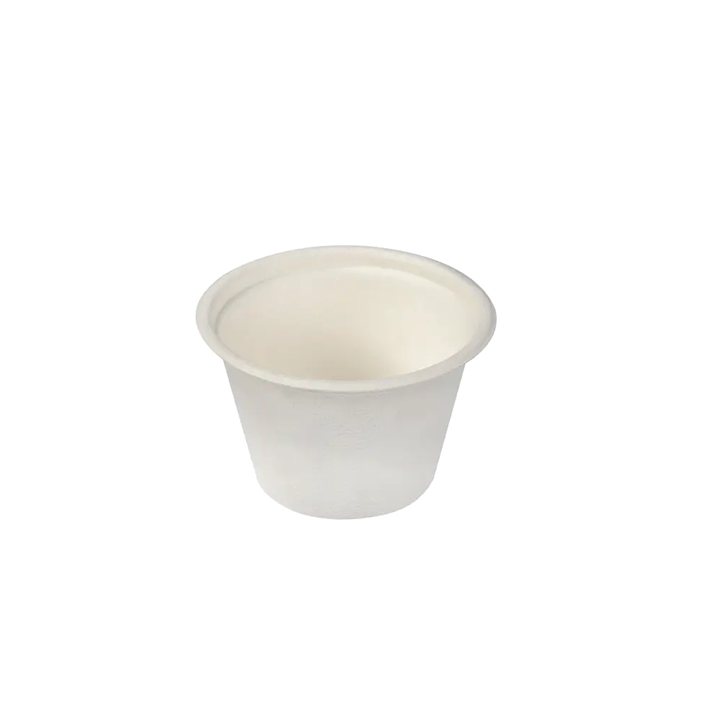 ROUND SUGAR CANE SAUCE CONTAINER WITH LID 4oz 100PCS