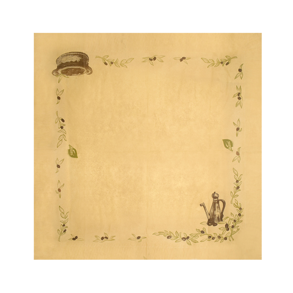 KRAFT DISPOSABLE PAPER TABLECLOTH WITH "OLIVE" PATTERN 1X1m 200PCS MAXI