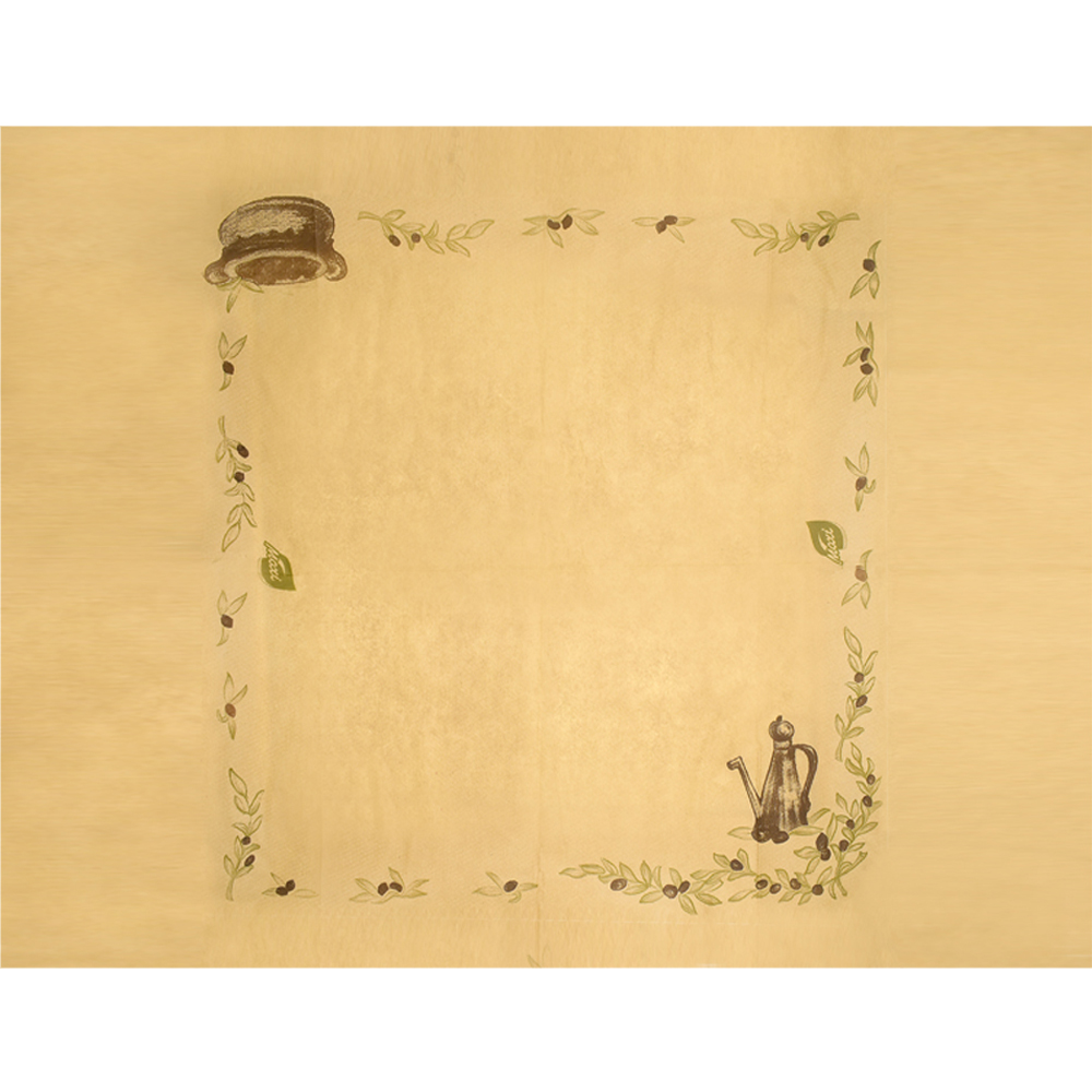 KRAFT DISPOSABLE PAPER TABLECLOTH WITH "OLIVE" PATTERN 1X1,3m 150PCS MAXI