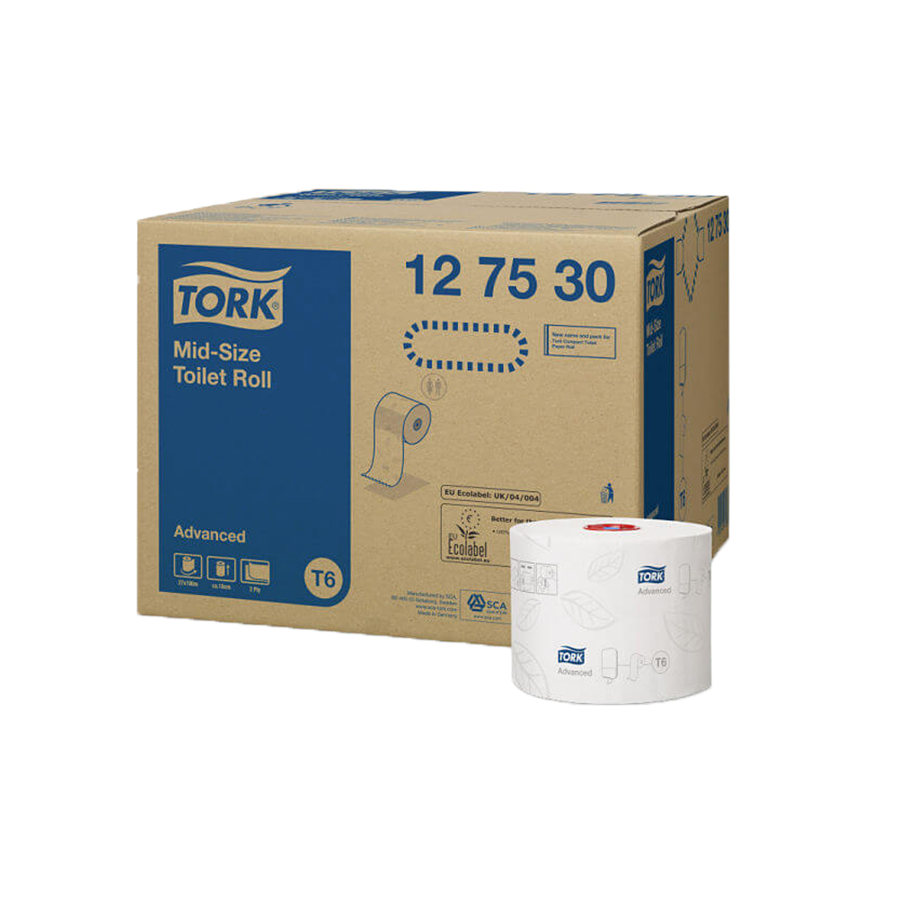TOILET PAPER 2-SHEET ROLL DISPENSER 27x307gr TORK MID-SIZE