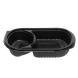 PP MICROWAVE CONTAINER BLACK 2-POSITION WITH TRANSPARENT LID 24.5x20x4.3cm (1050ml) 50pcs