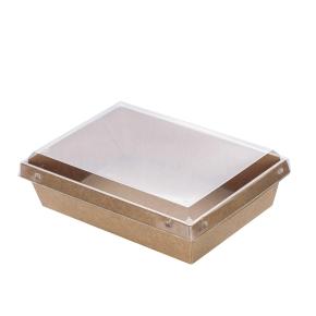 ΚΟΥΤΙ ΓΙΑ ΤΡΟΦΙΜΑ KRAFT ΠΑΡΑΛΛΗΛΟΓΡΑΜΜΟ (700ml) 17x13x5,5cm ΚΑΦΕ ΜΕ ΔΙΑΦΑΝΟ ΚΑΠΑΚΙ ΑΣΦΑΛΕΙΑΣ 25ΤΕΜ