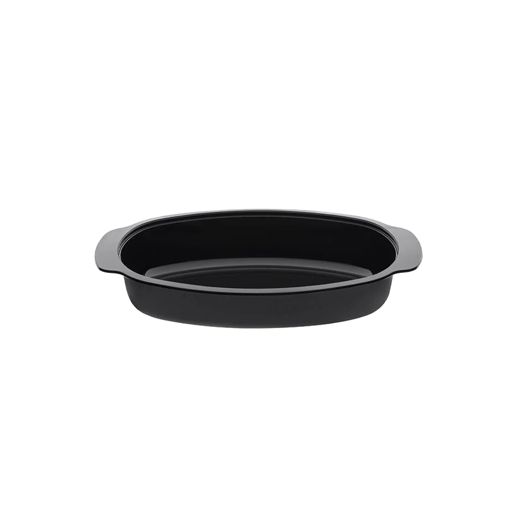 PP MICROWAVE CONTAINER OVAL BLACK 22x12x5.5cm (600ml) 50pcs