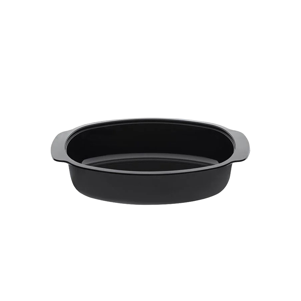 PP MICROWAVE CONTAINER OVAL BLACK 22x12x7.5cm (950ml) 50pcs
