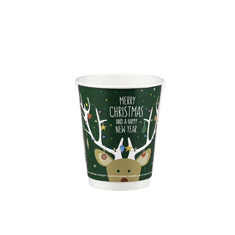 PAPER CUP "MERRY CHRISTMAS" 8oz (DW) 25pcs