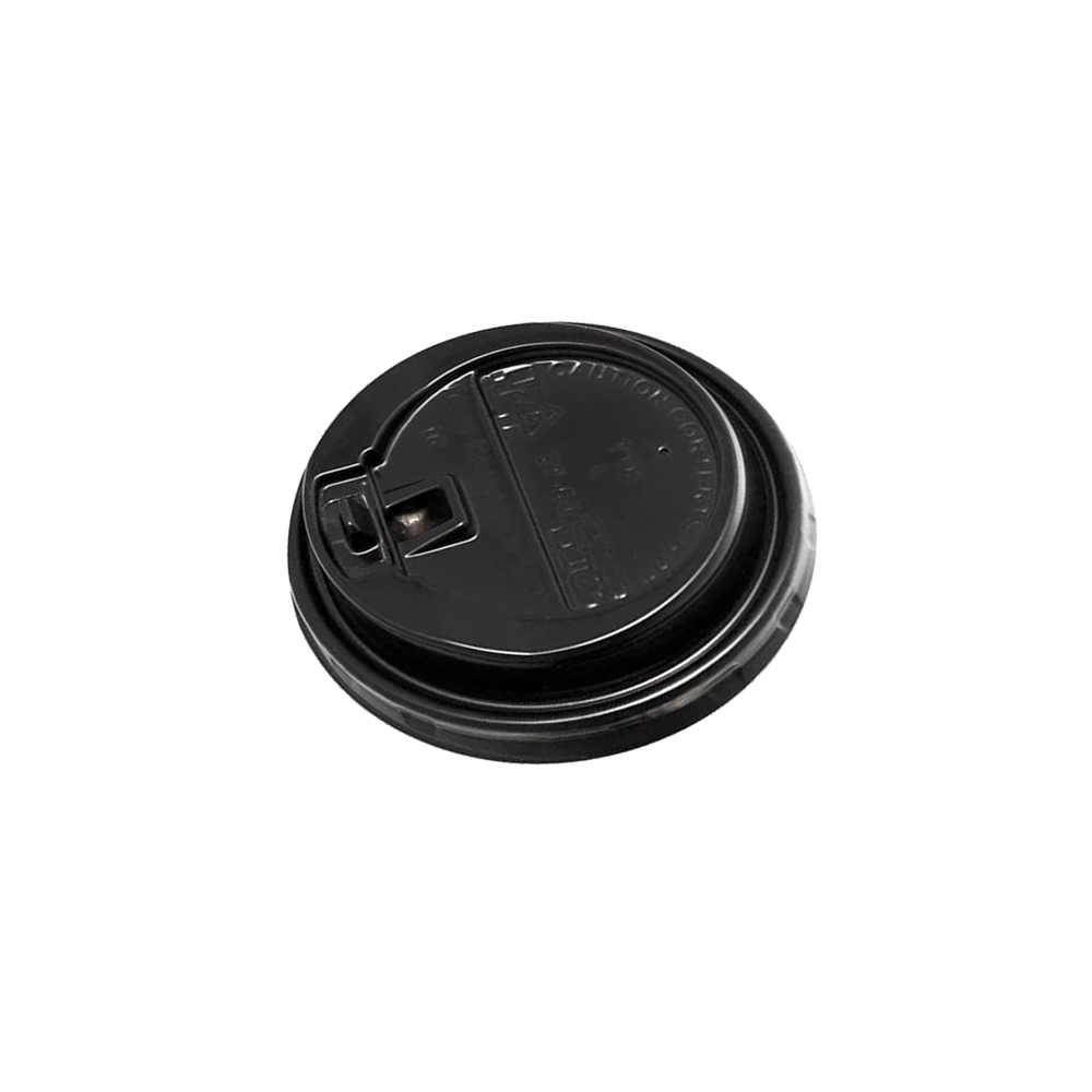 BLACK SIP LID WITH FLIP FOR PAPER CUP 8oz 100pcs
