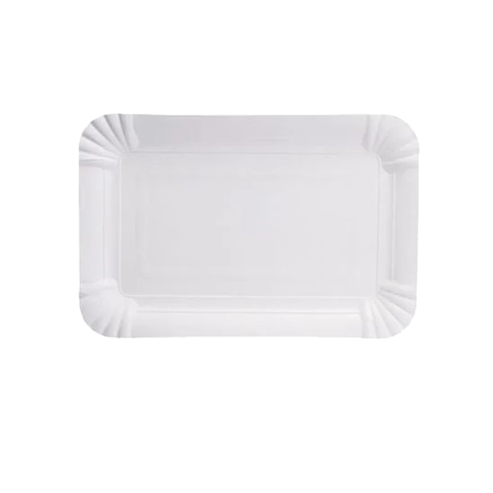 PAPER PLATE PARALLELOGRAM 11x17cm WHITE 250pcs