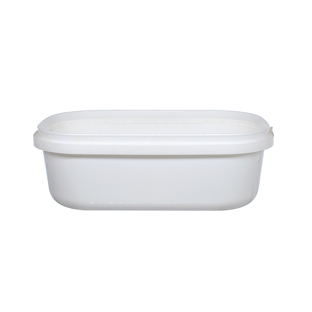 PLASTIC ICE CREAM CONTAINER "ALOMA" (PP) OVAL WHITE 2000ml 144pcs THRACE PLASTICS