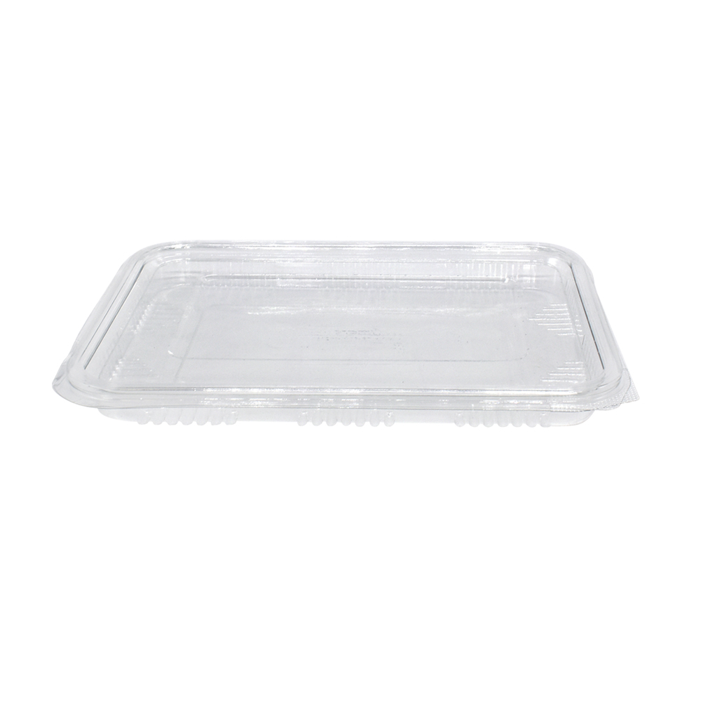 UTENSIL PET PARALLELOGRAM LOW WITH INTEGRATED SAFETY LID 17,5x23,3x2,2cm (600ml) 100pcs