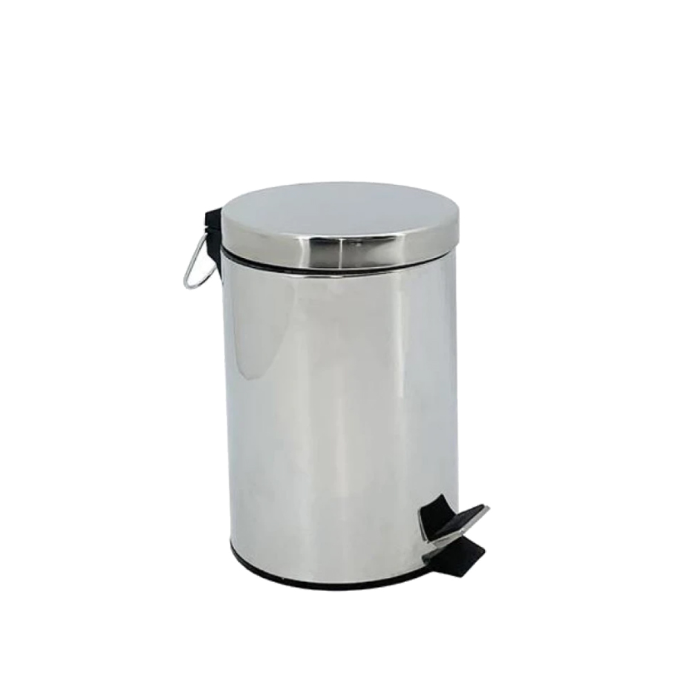 POLISHED STAINLESS STEEL PEDAL WASTE BIN 5lt
