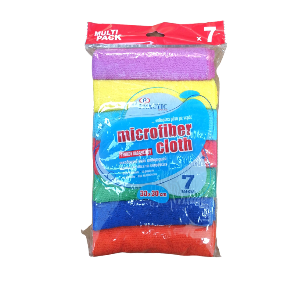 CLEANING CLOTH WITH MICROFIBER VARIOUS COLORS 30x30cm 7pcs