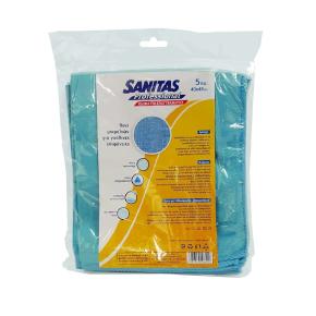 SANITAS PRO WIPING CLOTH WITH MICROFIBER FOR GLASS SURFACES BLUE 40x48cm 5PCS