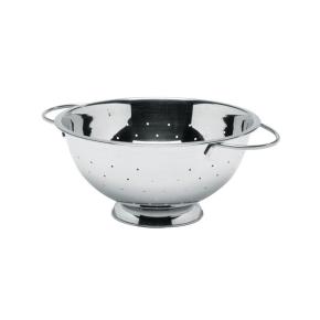 STAINLESS ROUND COLANDER WITH BASE AND 2 HANDLES 28cm