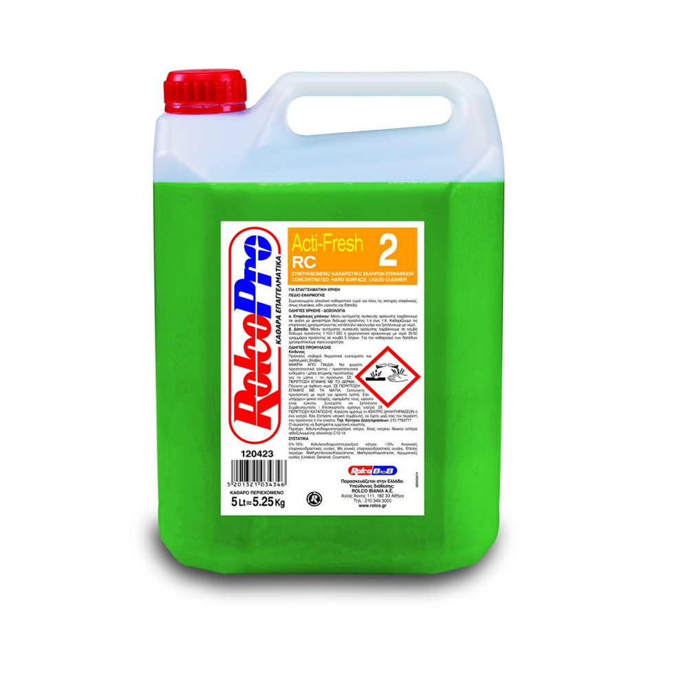 ROLCO ACTI-FRESH RC2 SUPER CONCENTRATED CLEANER FOR HARD SURFACES 5LΤ