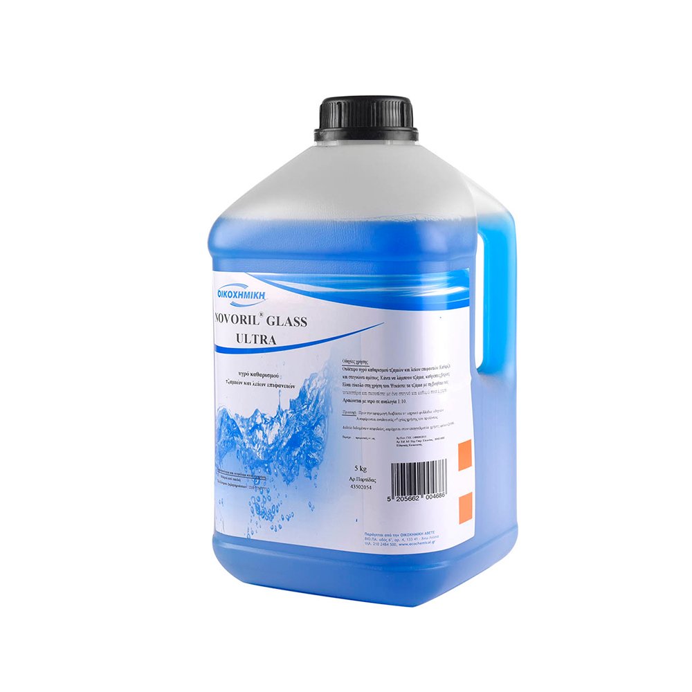 NOVORIL GLASS ULTRA CONCENTRATED LIQUID CLEANER FOR WINDOWS AND SMOOTH SURFACES 5Kg