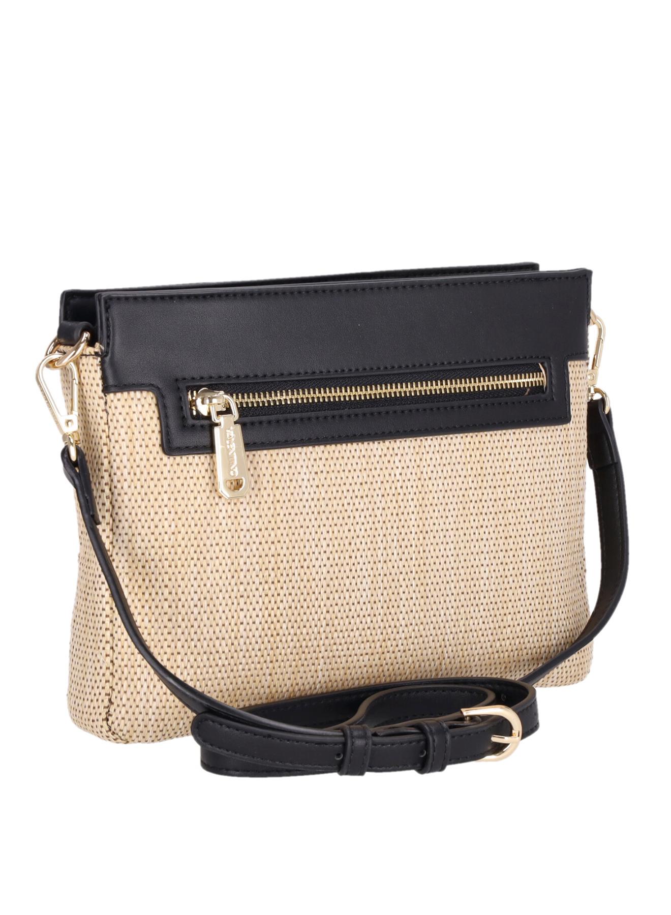 Natural-Black shoulder-crossbody straw Bag with eco leather Valentino Bags - 4