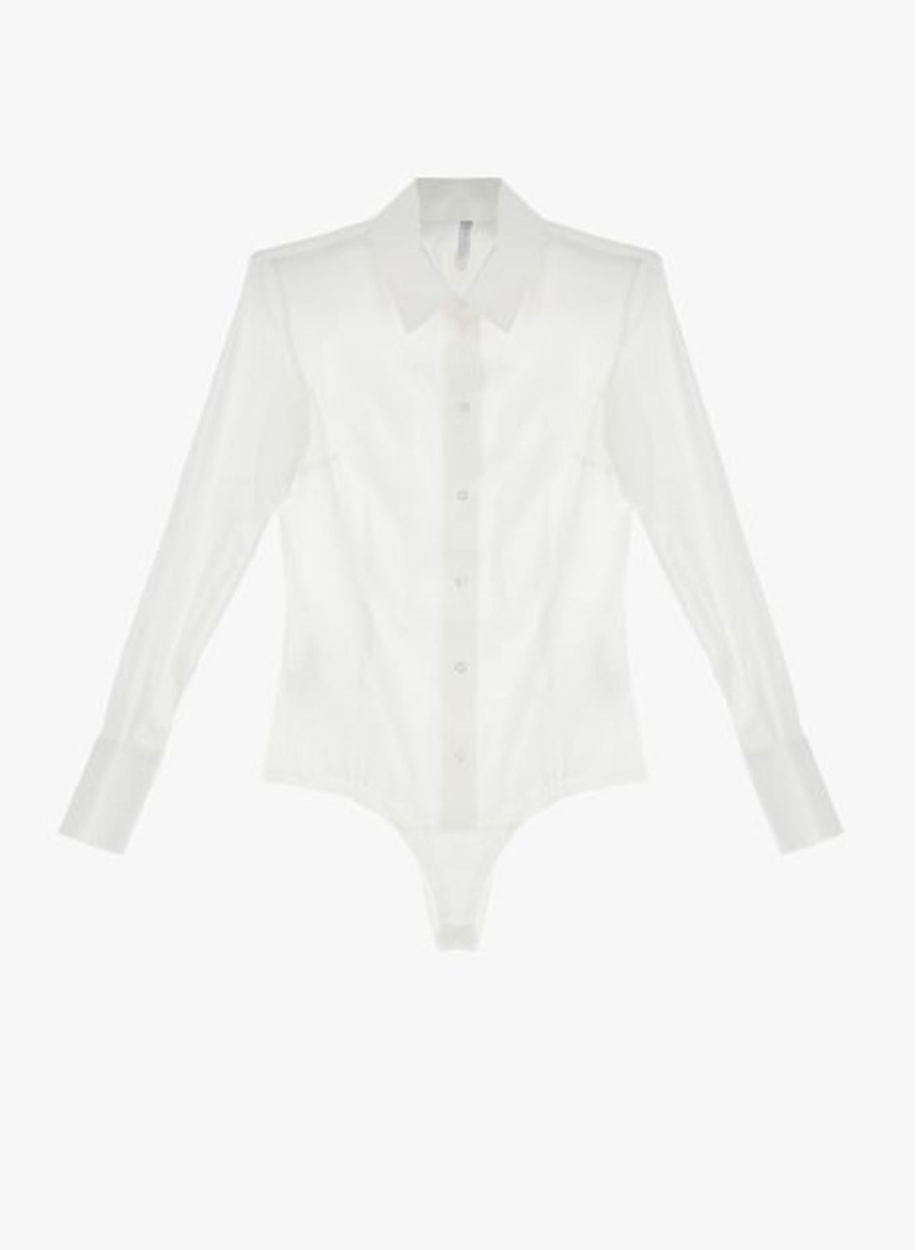 White Bodysuit with classic collar and buttoning Imperial - 4