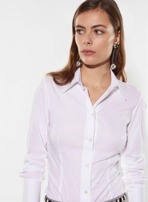 White Bodysuit with classic collar and buttoning Imperial - 31636
