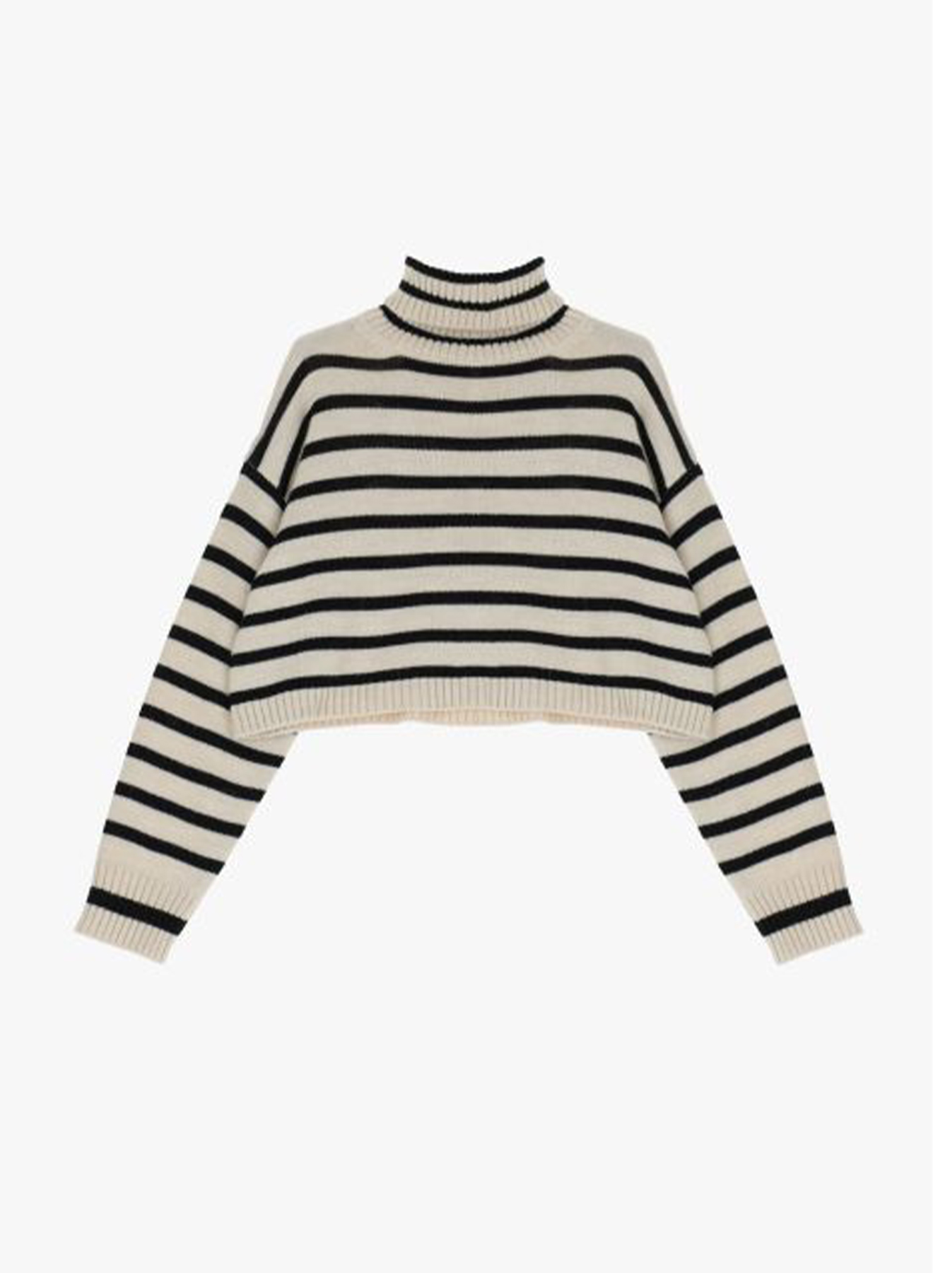 Turtleneck sweater with stripes - 3