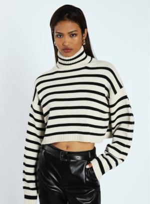 Turtleneck sweater with stripes - 21119