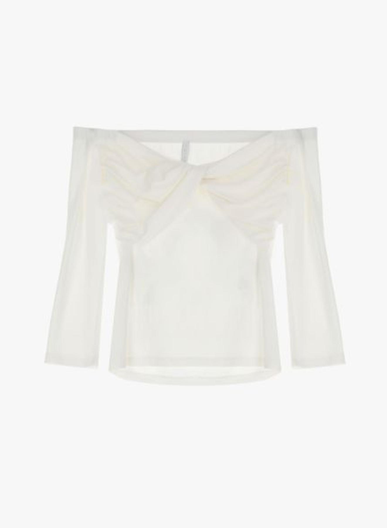 White off-the-shoulder Top with draping Imperial - 4