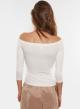 White off-the-shoulder Top with draping Imperial - 2