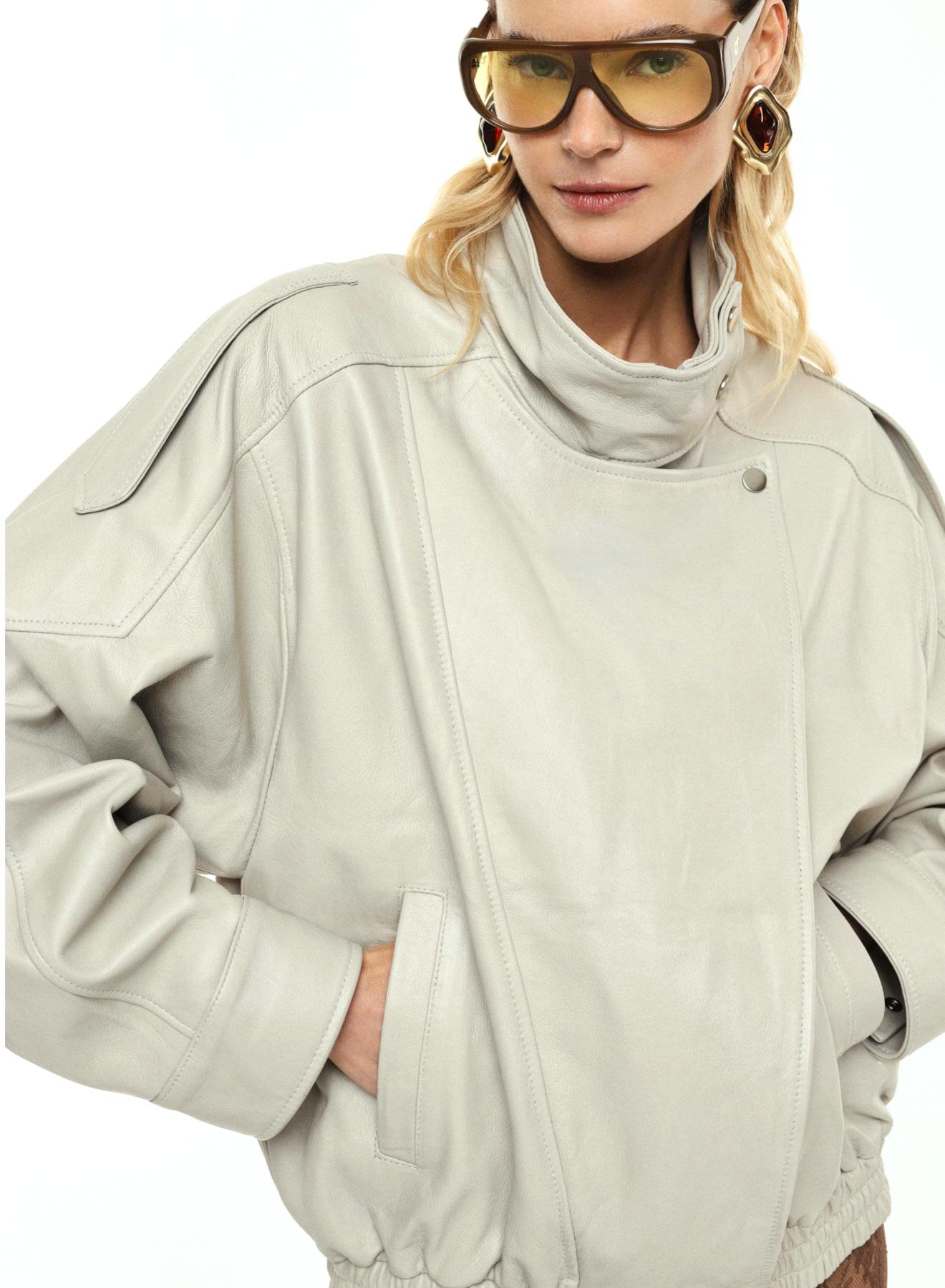 Beige leather Jacket Imperial - 2