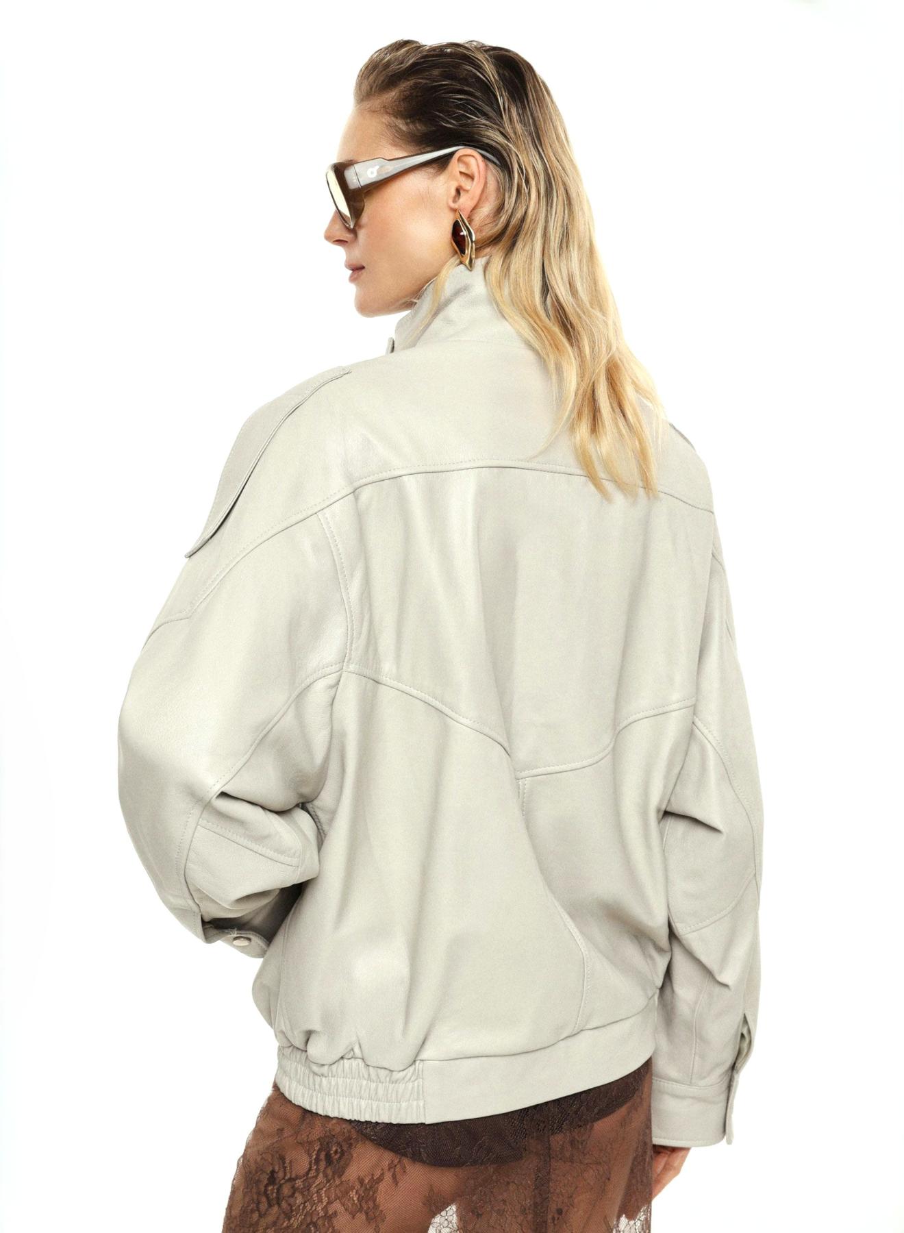 Beige leather Jacket Imperial - 3