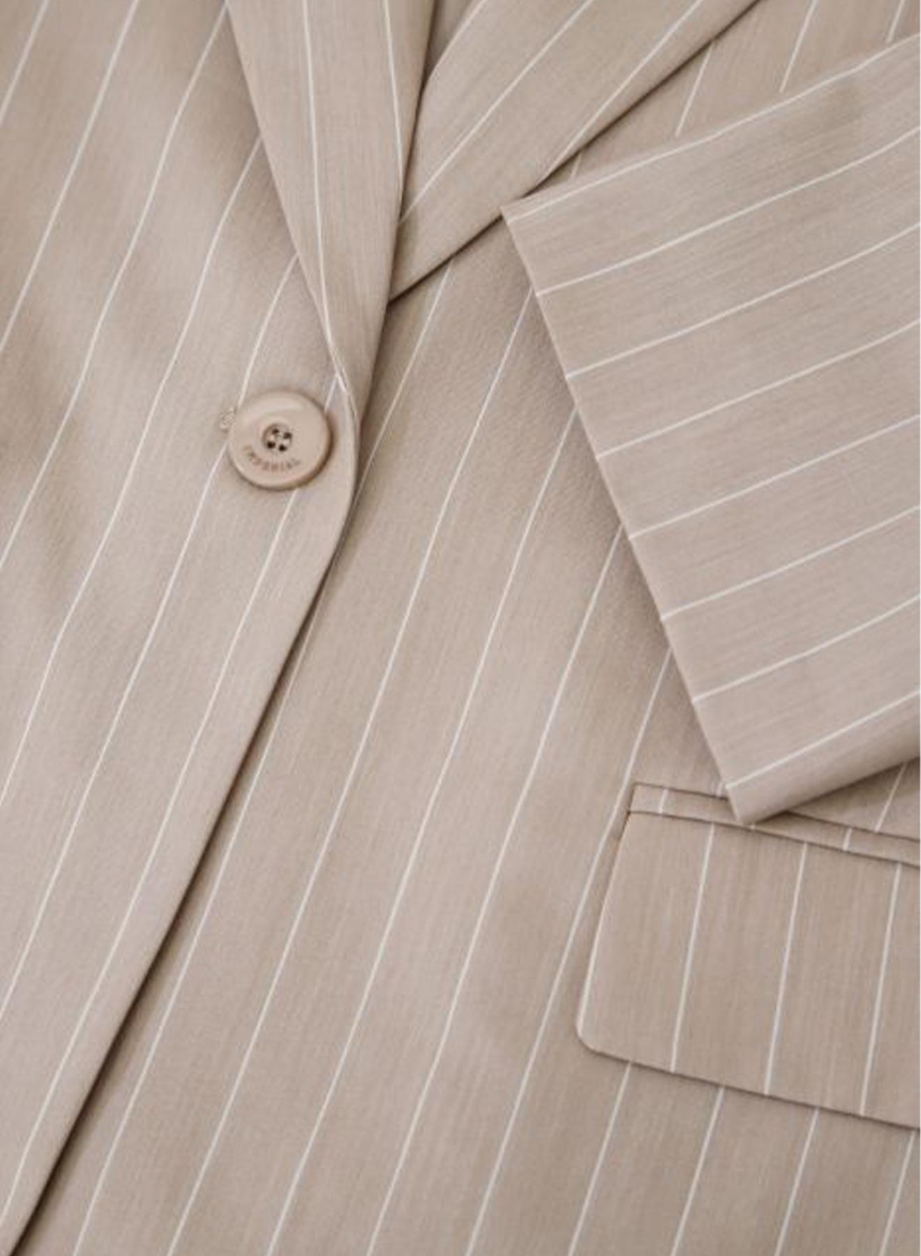 Beige Single-breasted pinstripe Jacket with single-button fastening Imperial - 3