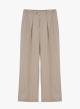 Beige wide legs Trousers with stripes and pleats Imperial-5