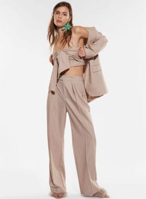 Beige wide legs Trousers with stripes and pleats Imperial - 30239