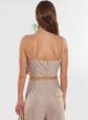 Beige sleeveless striped Top with straps and knot details Imperial - 2