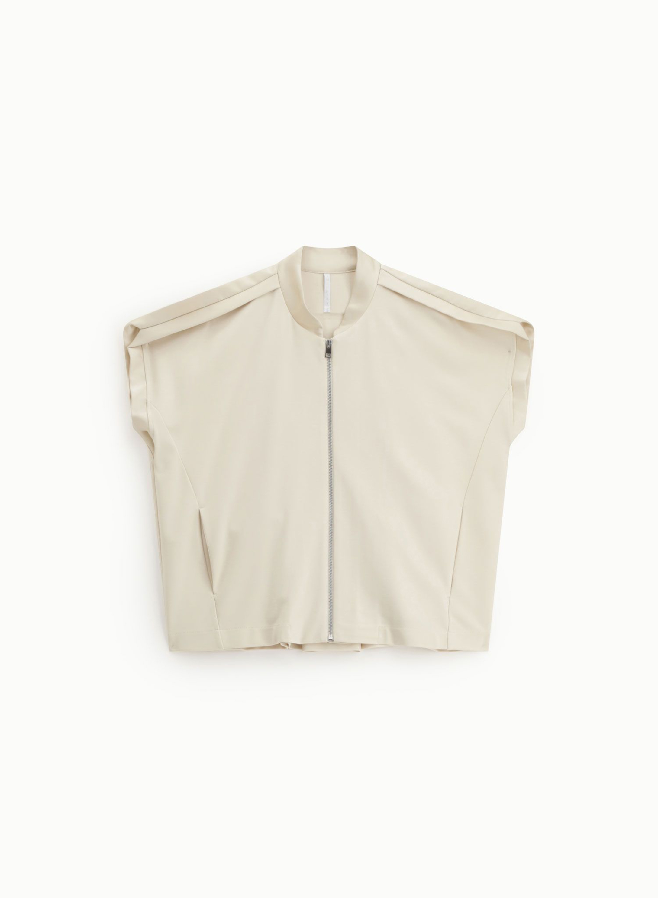 Μπεζ Ζακέτα με φερμουάρ και με σατέν λεπτομέρειες Imperial - 4