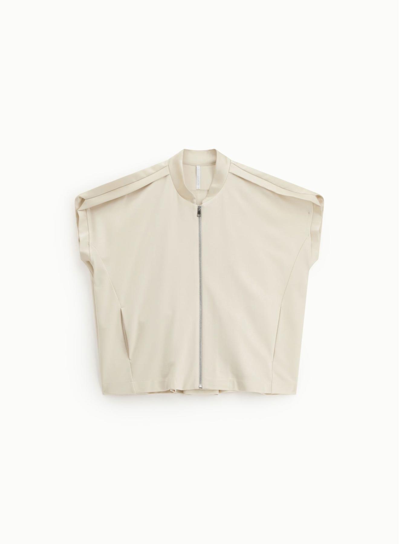 Μπεζ Ζακέτα με φερμουάρ και με σατέν λεπτομέρειες Imperial - 5