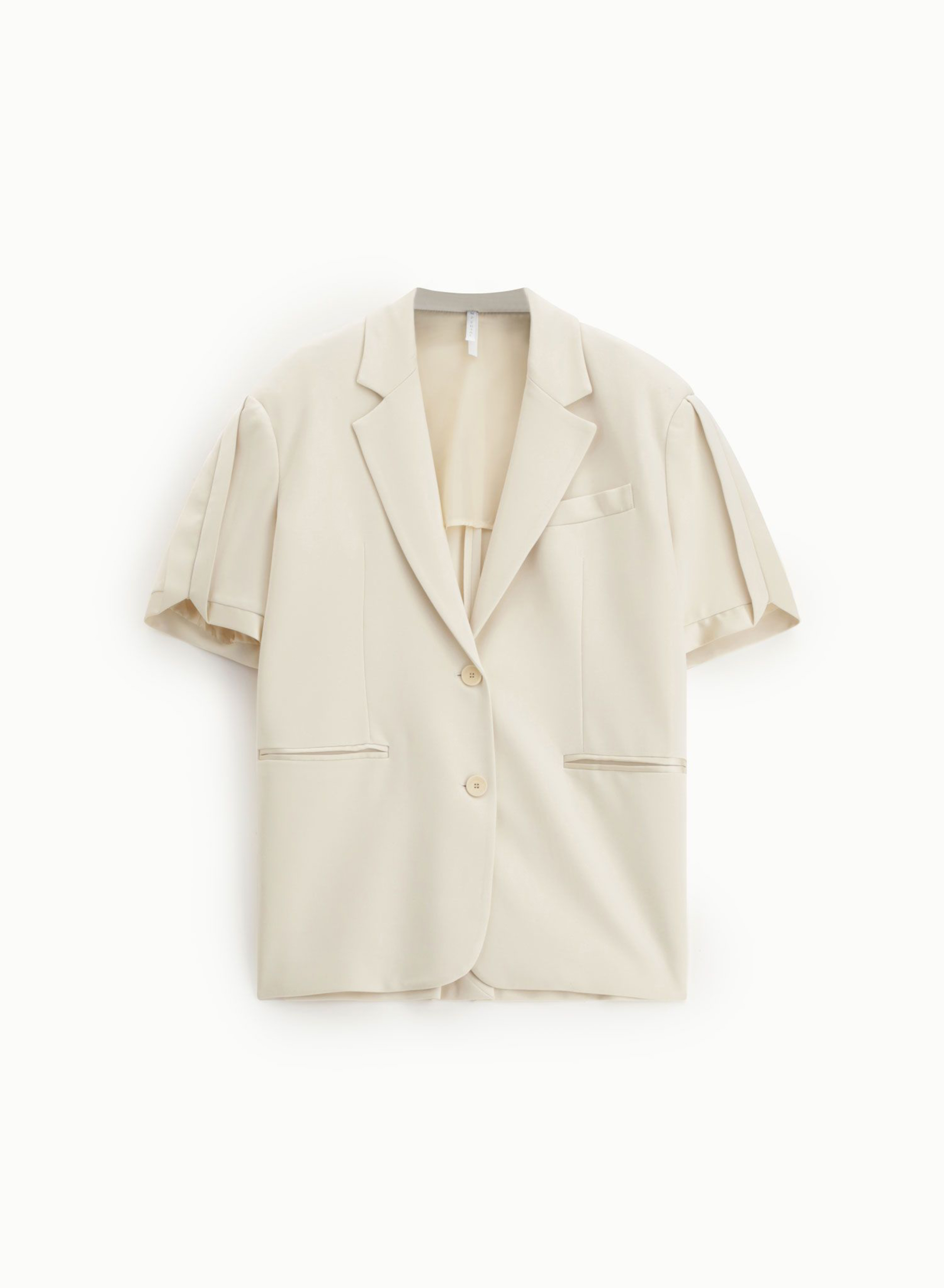 Beige oversized Jacket with short sleeves and with satin details Imperial  - 3