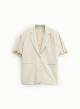 Beige oversized Jacket with short sleeves and with satin details Imperial  - 3