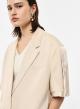 Beige oversized Jacket with short sleeves and with satin details Imperial  - 1