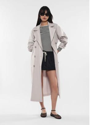 Ice Grey double breasted Trenchcoat with belt Imperial - 31648