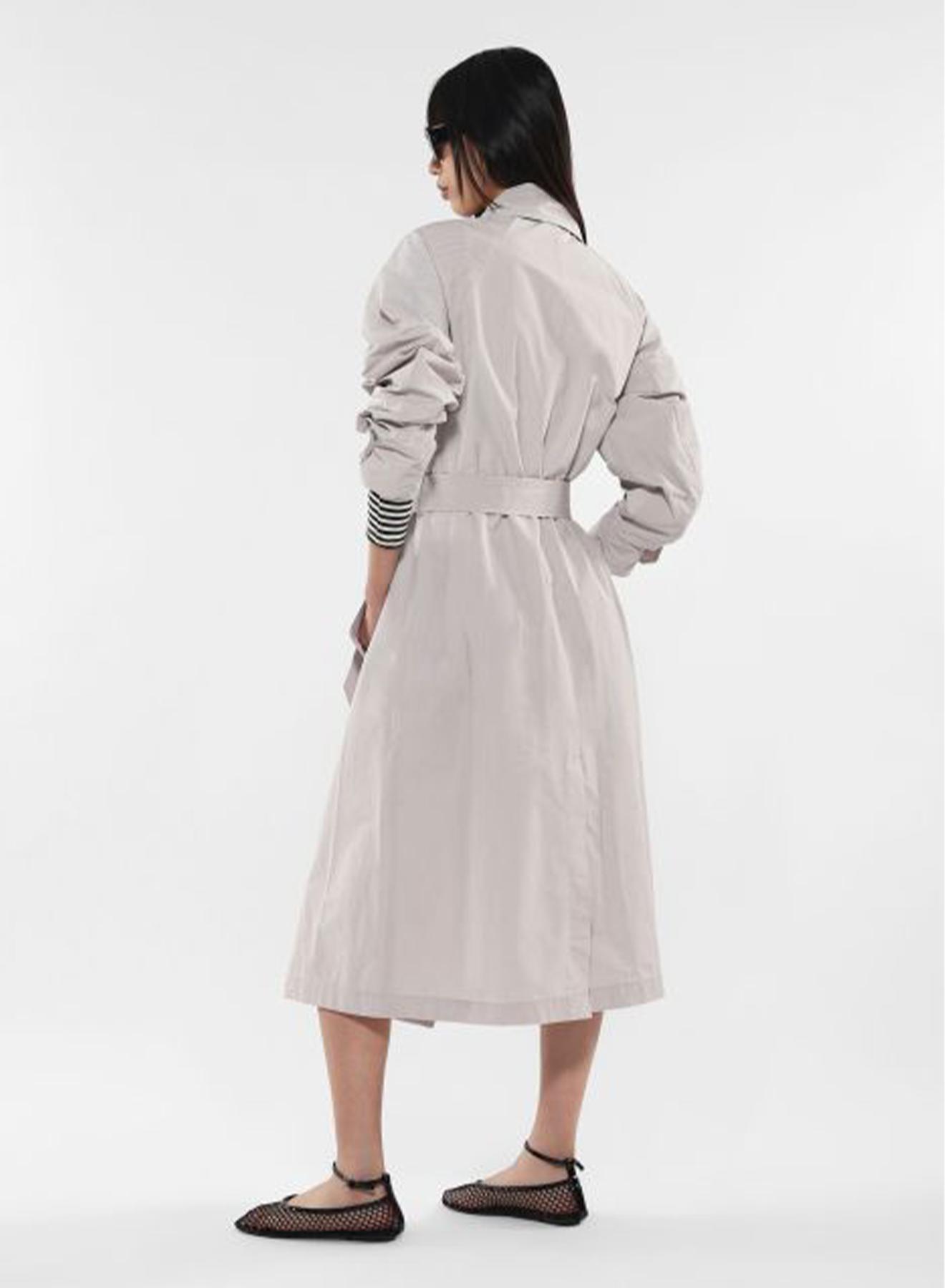 Ice Grey double breasted Trenchcoat with belt Imperial - 3
