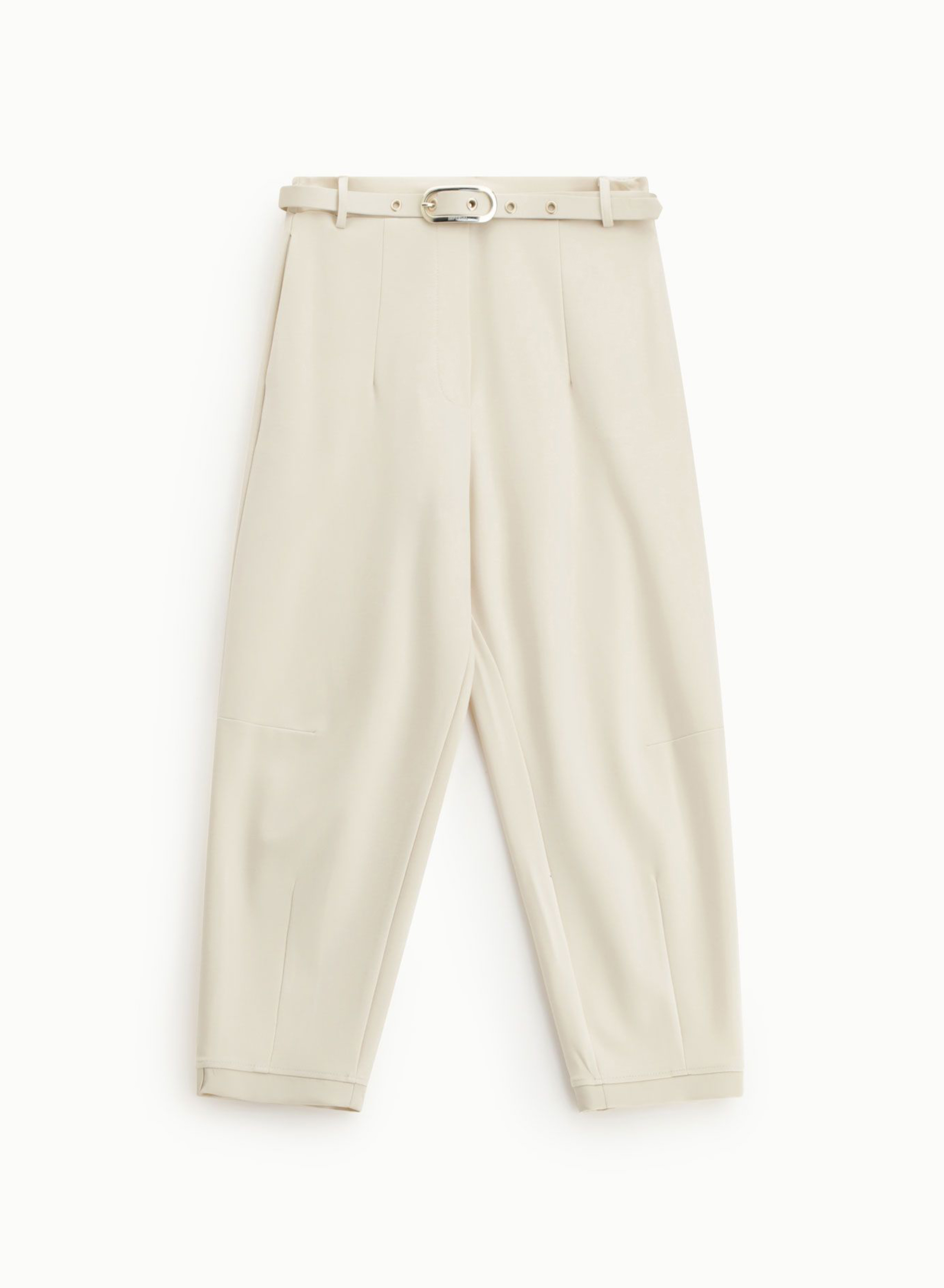 Beige cropped Trousers with belt Imperial - 2
