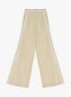 Beige wide legs Trousers with satin details and with elasticated waistband Imperial - 3
