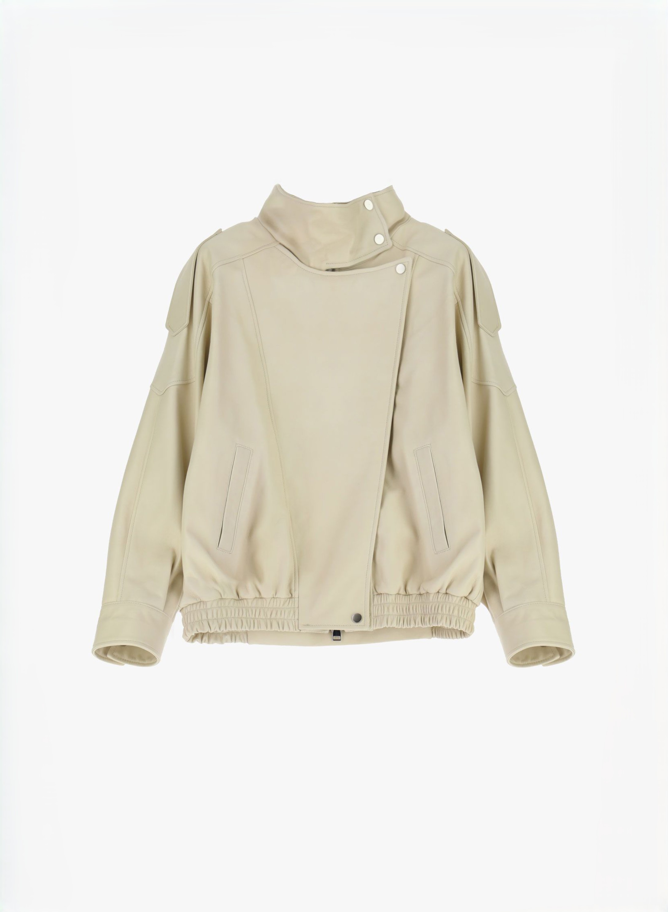 Beige leather Jacket Imperial - 6