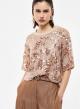Beige Blouse with short sleeves and with sequin embellishment Imperial - 0