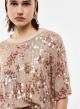 Beige Blouse with short sleeves and with sequin embellishment Imperial - 1