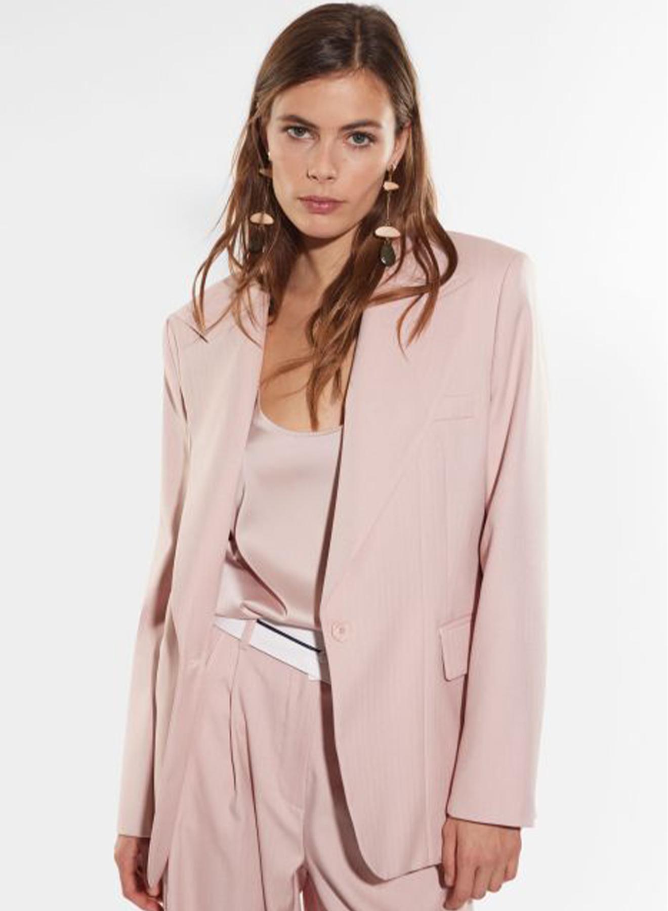 Pink single-breasted herringbone Jacket with one button Imperial - 1