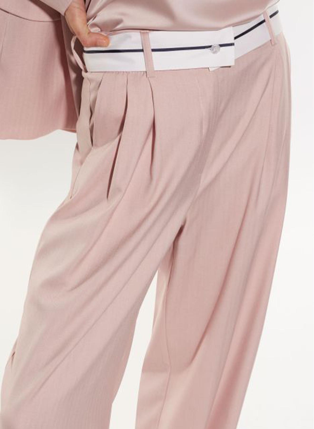 Pink wide legs Trousers with pleats and belt Imperial - 2