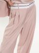 Pink wide legs Trousers with pleats and belt Imperial - 1