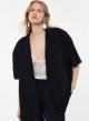 Black oversized Jacket with short sleeves and with satin details Imperial  - 0