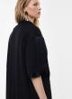 Black oversized Jacket with short sleeves and with satin details Imperial  - 1
