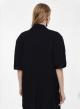 Black oversized Jacket with short sleeves and with satin details Imperial  - 2